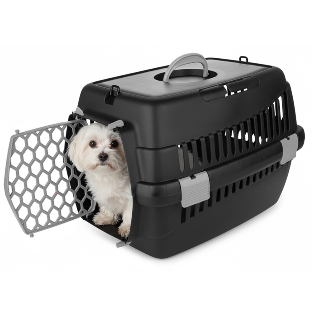 Happet Transporter Teddy M 42x30x30cm szary plastikowy